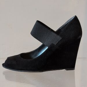 Stuart Weitzman Black Suede Wedges
